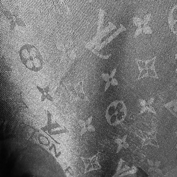 Louis Vuitton LV Vintage Black Monogram Cashmere and Wool Scarf- NWT - Picture 5 of 7